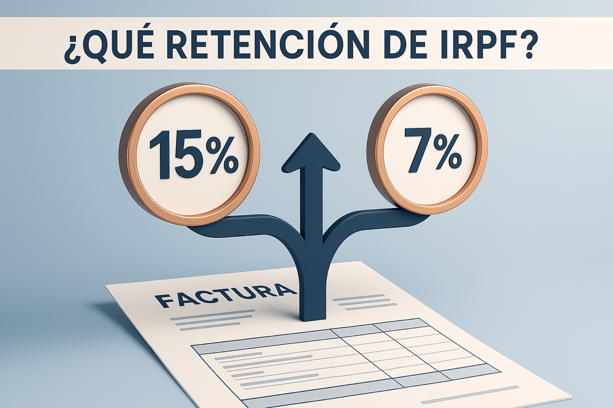 Qué retención de IRPF pongo en mis facturas: 15 %, 7 % y excepciones